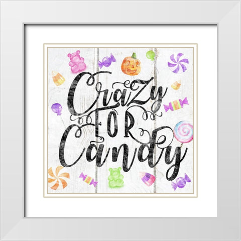 Crazy for Candy White Modern Wood Framed Art Print with Double Matting by Sheena Pike Art