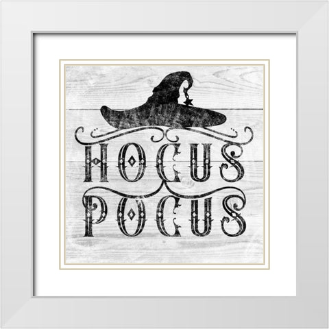 Hocus Pocus White Modern Wood Framed Art Print with Double Matting by Sheena Pike Art