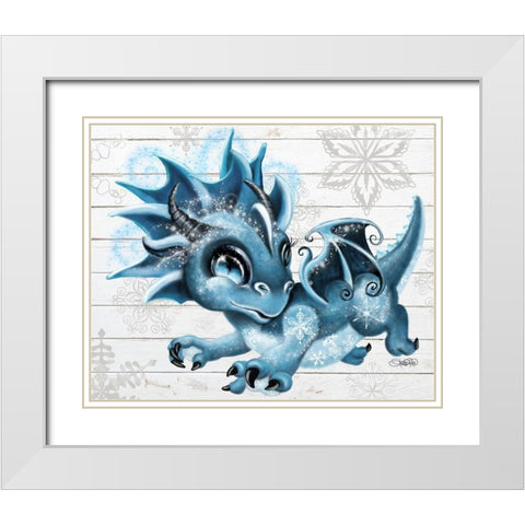 Winter Lil DragonZ White Modern Wood Framed Art Print with Double Matting by Sheena Pike Art