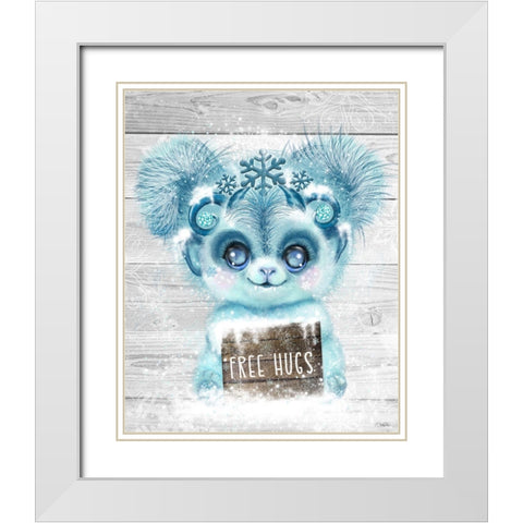 Winter Baby Yhetti White Modern Wood Framed Art Print with Double Matting by Sheena Pike Art