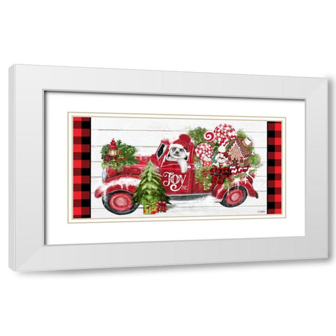 Joy Inc Truck Polar Bear White Modern Wood Framed Art Print with Double Matting by Sheena Pike Art