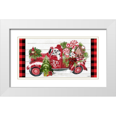 Joy Inc Truck Polar Bear White Modern Wood Framed Art Print with Double Matting by Sheena Pike Art