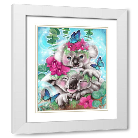 Best Buddies - Koalas White Modern Wood Framed Art Print with Double Matting by Sheena Pike Art