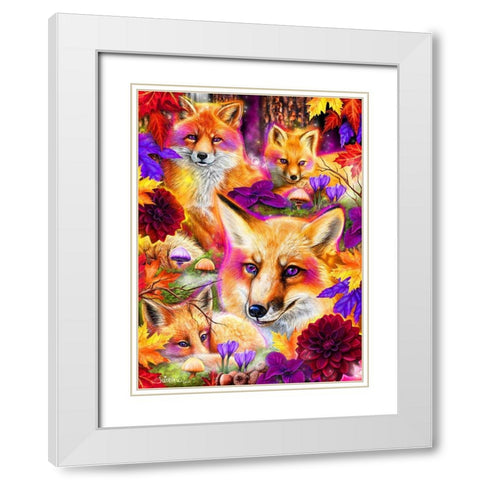 Day Dream Red Fox White Modern Wood Framed Art Print with Double Matting by Sheena Pike Art