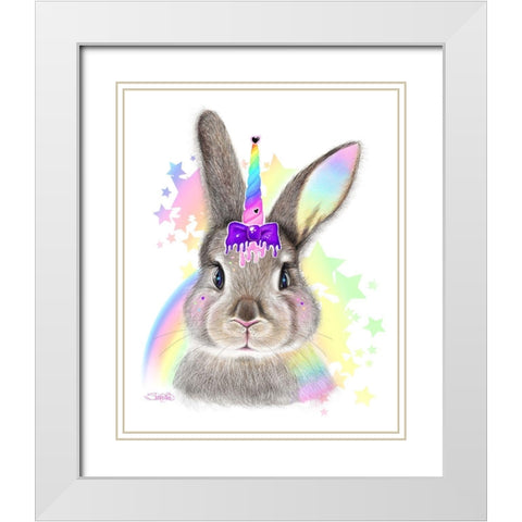 BunnyCorn White Modern Wood Framed Art Print with Double Matting by Sheena Pike Art