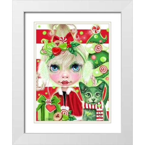 Christmas Cindy White Modern Wood Framed Art Print with Double Matting by Sheena Pike Art
