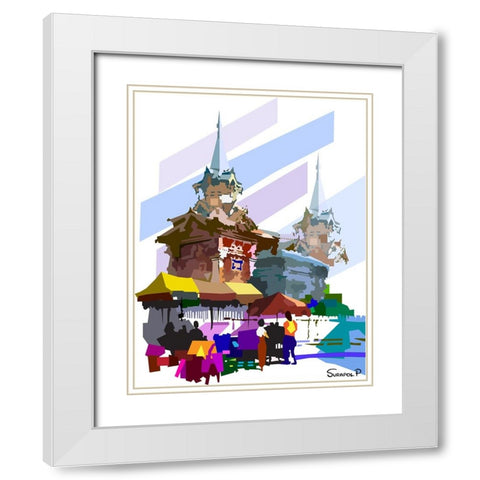 Beside The Wall White Modern Wood Framed Art Print with Double Matting by Pansanit, Surapol