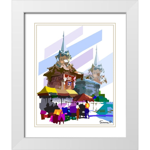 Beside The Wall White Modern Wood Framed Art Print with Double Matting by Pansanit, Surapol