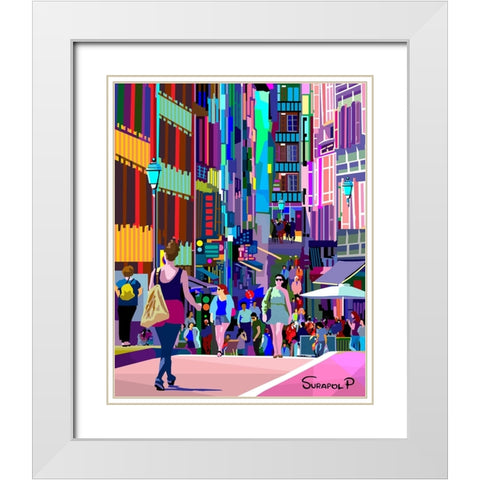 Street Fashion White Modern Wood Framed Art Print with Double Matting by Pansanit, Surapol
