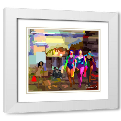 The Homeless White Modern Wood Framed Art Print with Double Matting by Pansanit, Surapol