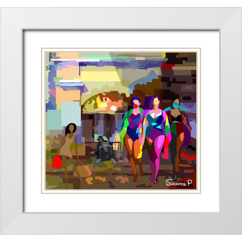 The Homeless White Modern Wood Framed Art Print with Double Matting by Pansanit, Surapol