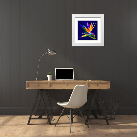 Bird Of Paradise White Modern Wood Framed Art Print with Double Matting by Pansanit, Surapol