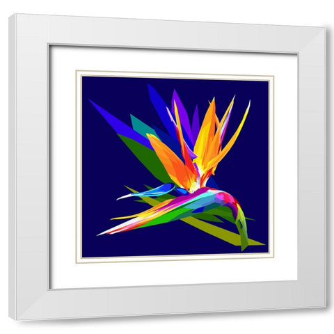 Bird Of Paradise White Modern Wood Framed Art Print with Double Matting by Pansanit, Surapol
