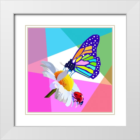 Butterfly White Modern Wood Framed Art Print with Double Matting by Pansanit, Surapol
