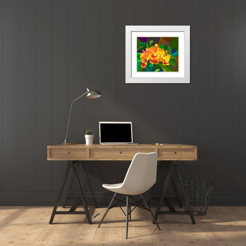 Cattleya Orchid 2 White Modern Wood Framed Art Print with Double Matting by Pansanit, Surapol