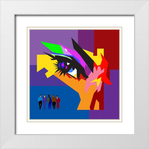 Heavenly Eyes White Modern Wood Framed Art Print with Double Matting by Pansanit, Surapol