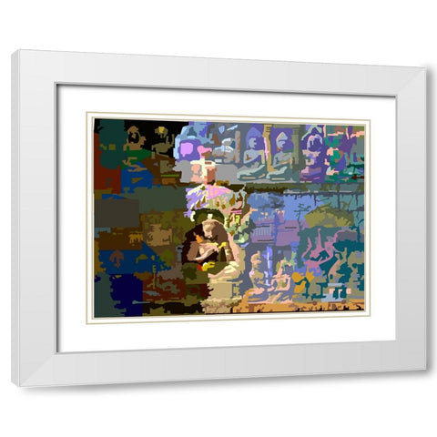 Idol Wall White Modern Wood Framed Art Print with Double Matting by Pansanit, Surapol