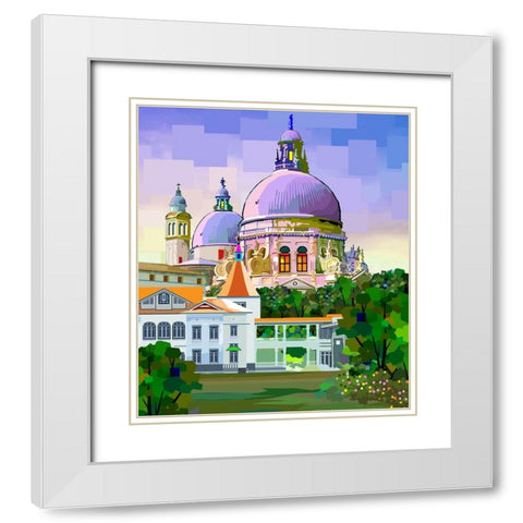 Old Temple White Modern Wood Framed Art Print with Double Matting by Pansanit, Surapol