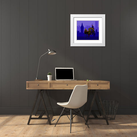 Horse Carriage White Modern Wood Framed Art Print with Double Matting by Pansanit, Surapol