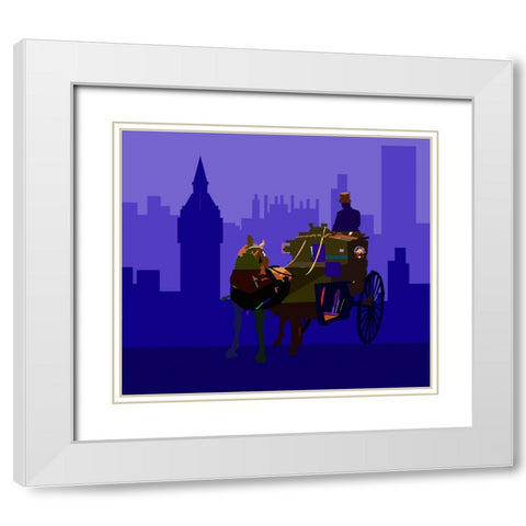Horse Carriage White Modern Wood Framed Art Print with Double Matting by Pansanit, Surapol