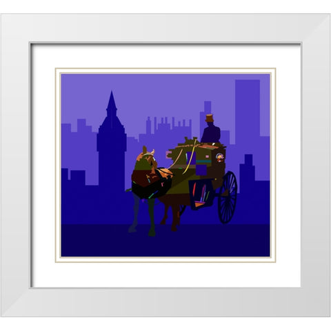 Horse Carriage White Modern Wood Framed Art Print with Double Matting by Pansanit, Surapol