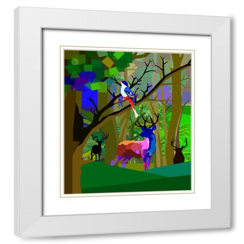 Forest White Modern Wood Framed Art Print with Double Matting by Pansanit, Surapol