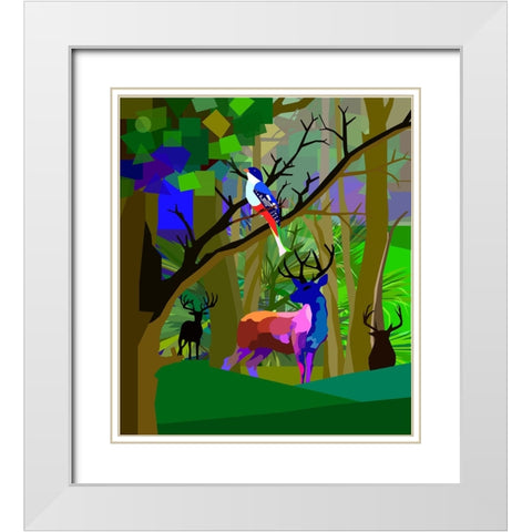 Forest White Modern Wood Framed Art Print with Double Matting by Pansanit, Surapol