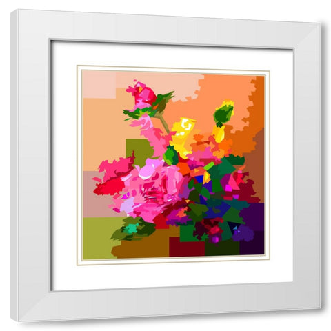 Beautiful Rose White Modern Wood Framed Art Print with Double Matting by Pansanit, Surapol