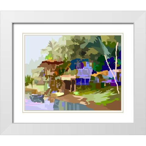 Waterfront House White Modern Wood Framed Art Print with Double Matting by Pansanit, Surapol