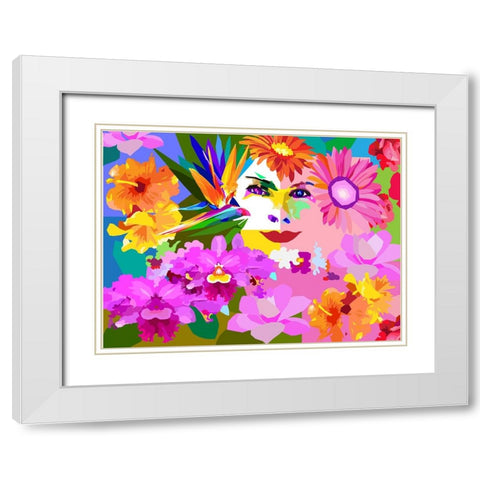 The Face White Modern Wood Framed Art Print with Double Matting by Pansanit, Surapol