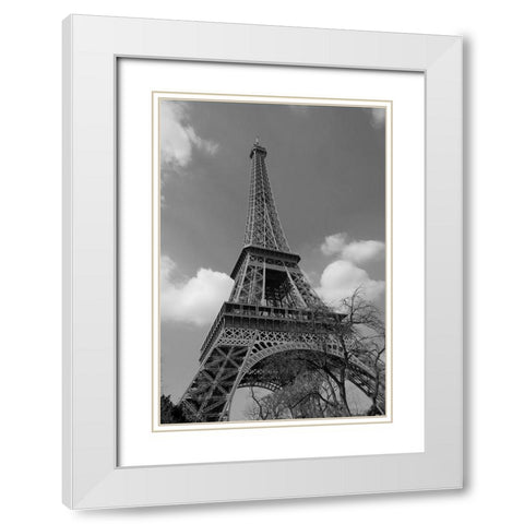 Eiffel To The Sky White Modern Wood Framed Art Print with Double Matting by Susan Vizvary Photography