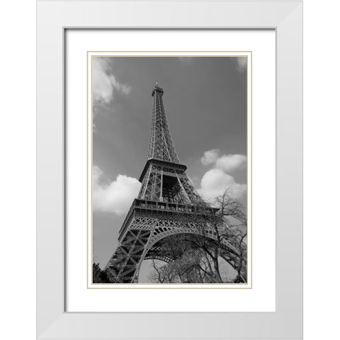 Eiffel To The Sky White Modern Wood Framed Art Print with Double Matting by Susan Vizvary Photography