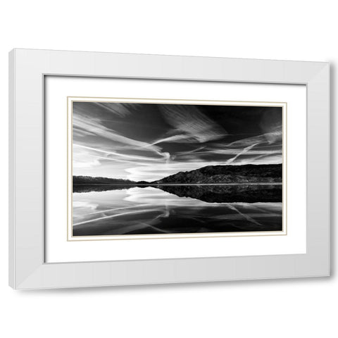 Sunset Reflection White Modern Wood Framed Art Print with Double Matting by Susan Vizvary Photography