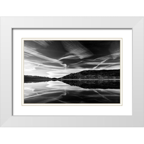 Sunset Reflection White Modern Wood Framed Art Print with Double Matting by Susan Vizvary Photography