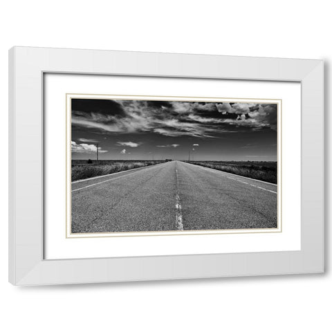 The Long Road White Modern Wood Framed Art Print with Double Matting by Susan Vizvary Photography