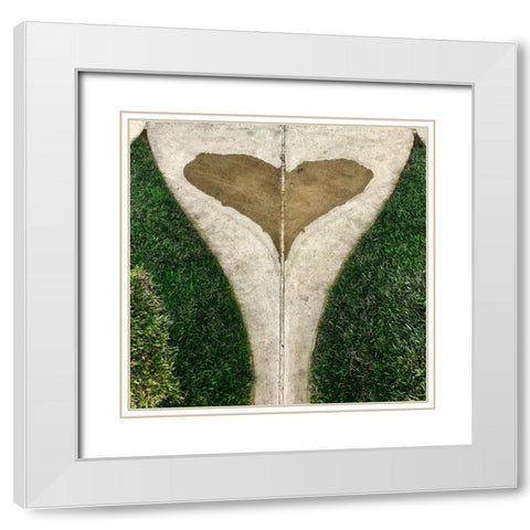Water Heart  White Modern Wood Framed Art Print with Double Matting by Susan Vizvary Photography