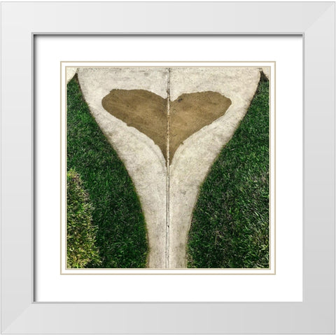 Water Heart  White Modern Wood Framed Art Print with Double Matting by Susan Vizvary Photography