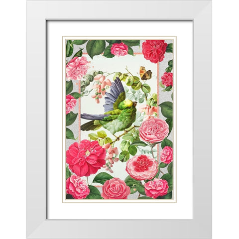 All The Flowers White Modern Wood Framed Art Print with Double Matting by The Font Diva