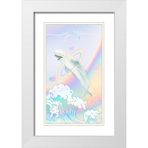 Baby Beluga White Modern Wood Framed Art Print with Double Matting by The Font Diva