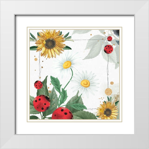 Coccinelle White Modern Wood Framed Art Print with Double Matting by The Font Diva