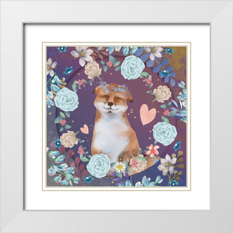 Fantastic Fox White Modern Wood Framed Art Print with Double Matting by The Font Diva