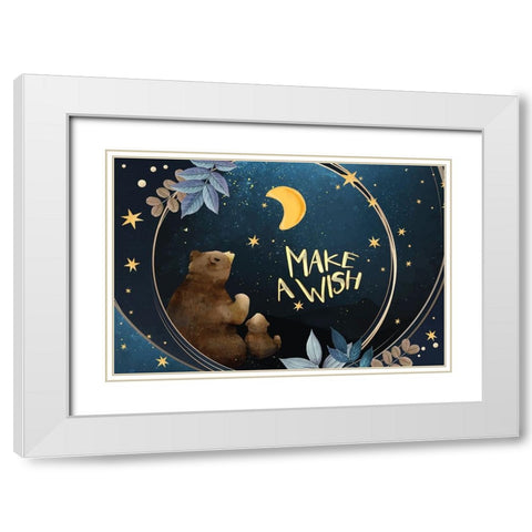 Make A Wish White Modern Wood Framed Art Print with Double Matting by The Font Diva