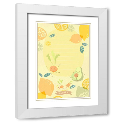Shopping List White Modern Wood Framed Art Print with Double Matting by The Font Diva