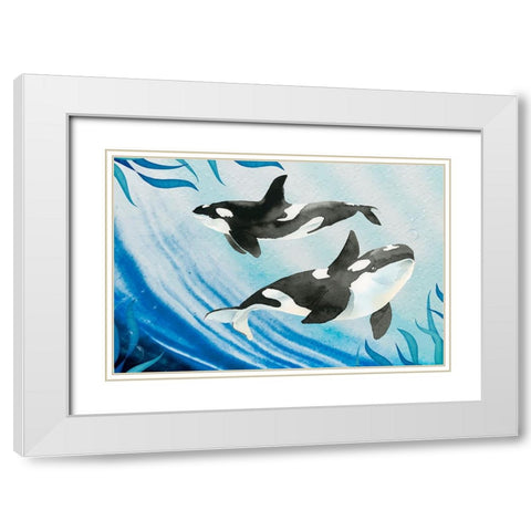 Yin Yang White Modern Wood Framed Art Print with Double Matting by The Font Diva
