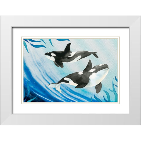 Yin Yang White Modern Wood Framed Art Print with Double Matting by The Font Diva