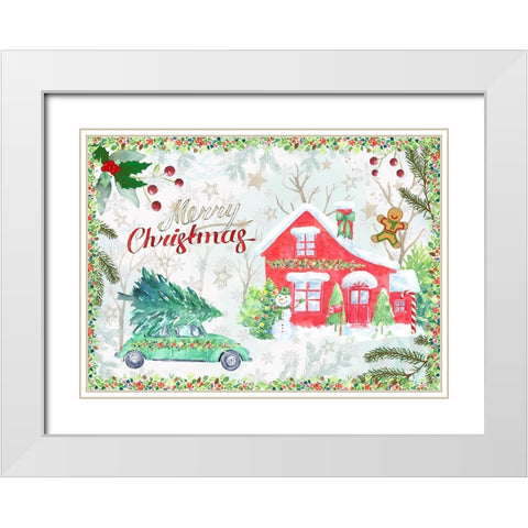 Home for the Holidays White Modern Wood Framed Art Print with Double Matting by The Font Diva