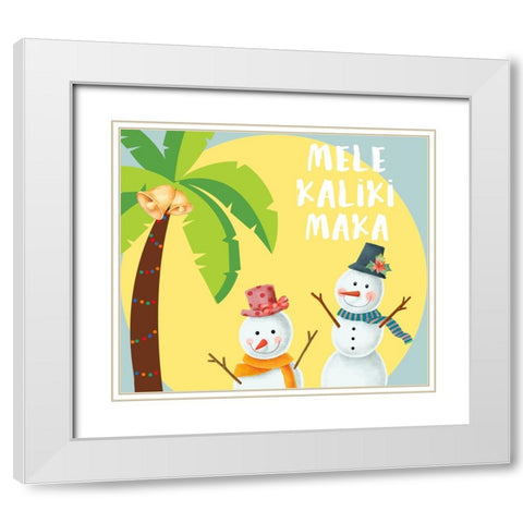 Mele Kaliki Maka White Modern Wood Framed Art Print with Double Matting by The Font Diva
