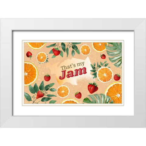 Thats My Jam White Modern Wood Framed Art Print with Double Matting by The Font Diva