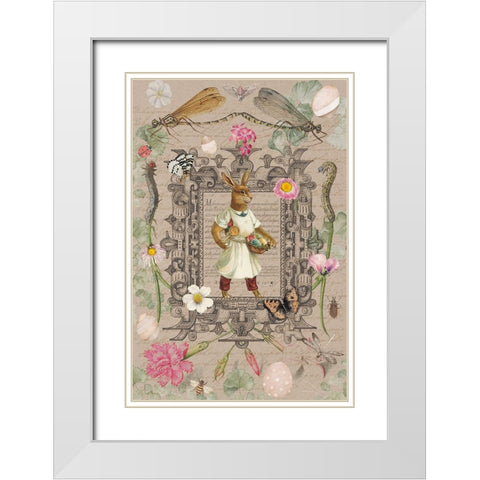 Edwardian Easter White Modern Wood Framed Art Print with Double Matting by The Font Diva