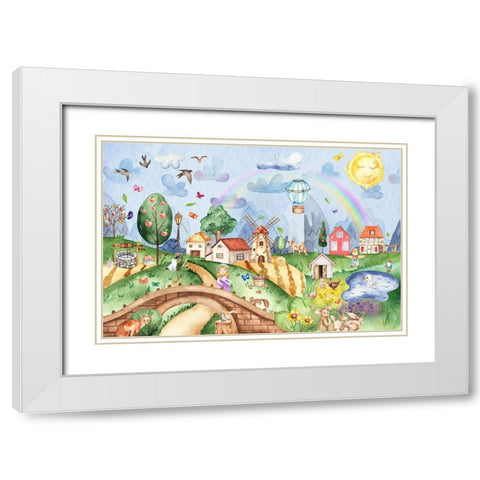Over the Hill and Far Away White Modern Wood Framed Art Print with Double Matting by The Font Diva